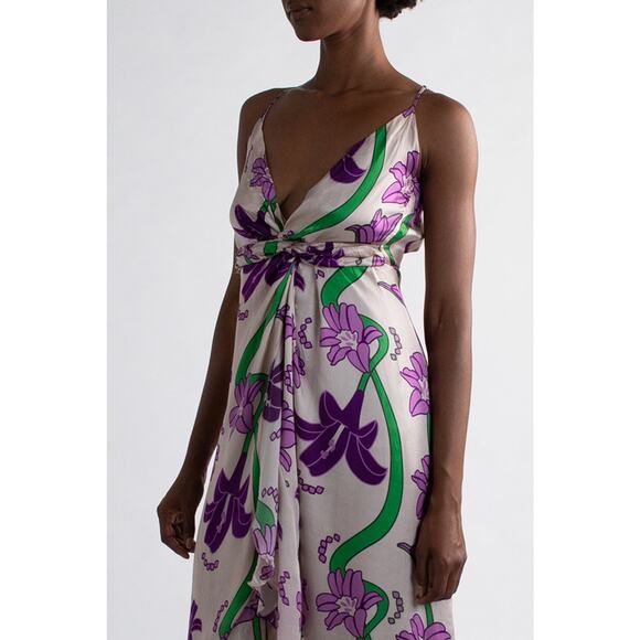 Purple & Green Floral Dress - Picture 5 of 5